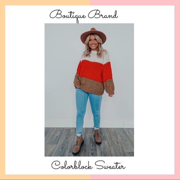 Vici Sweaters - Boutique Brand Color-block Sweater